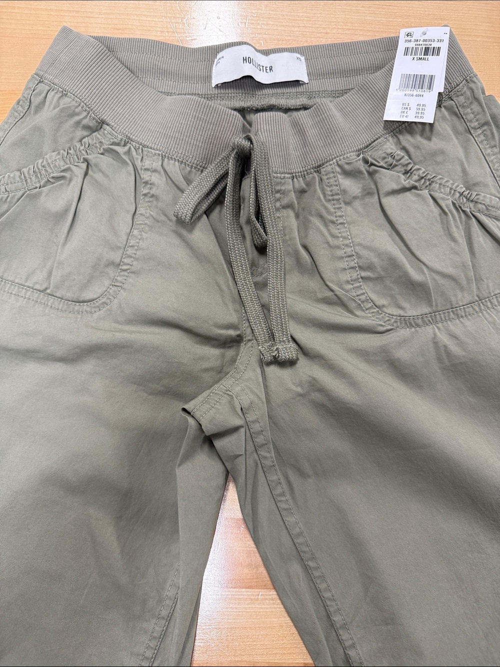 Hollister Olive Drawstring Waist Joggers